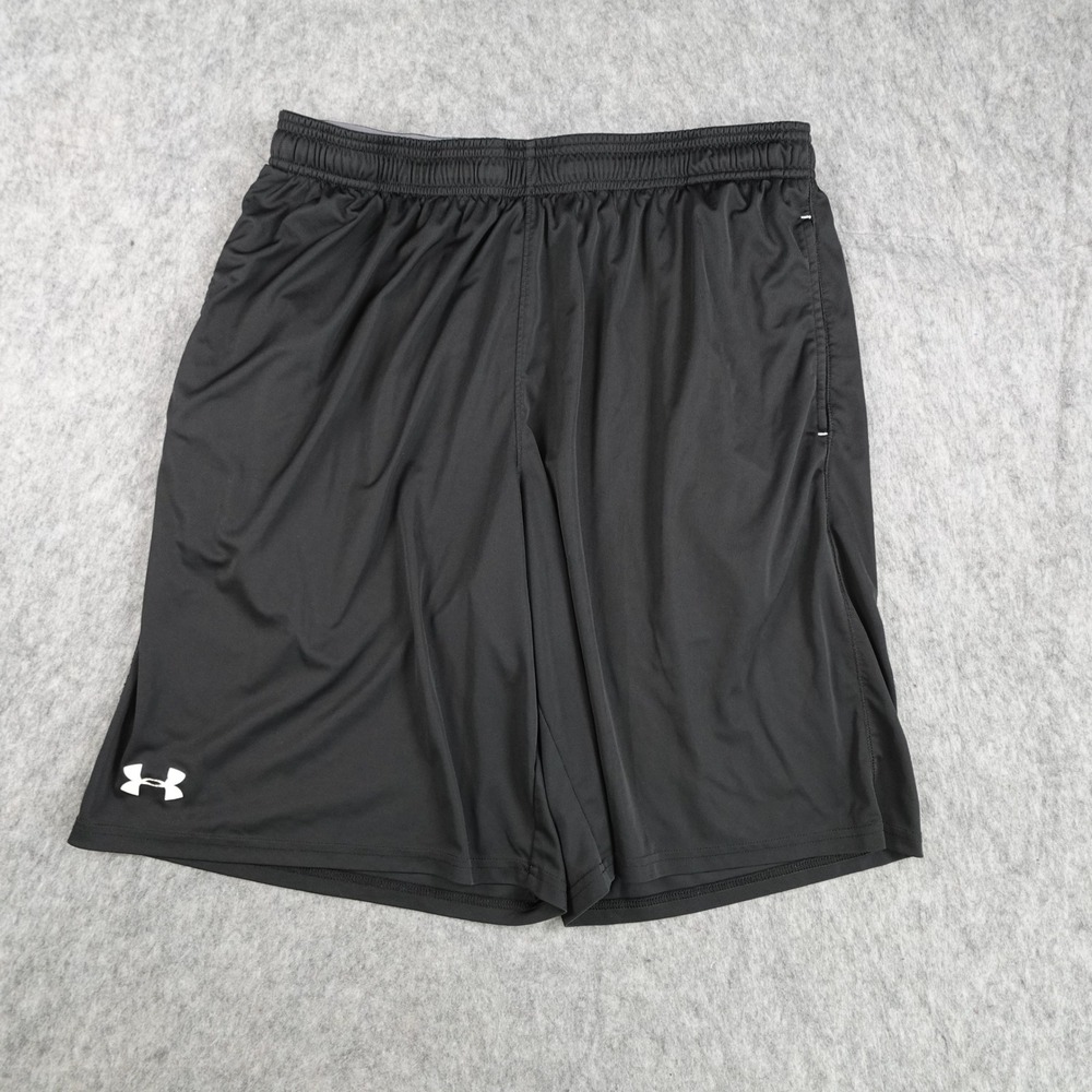 Under Armour Shorts Mens Large Black Loose Fit Athletic Gym Workout Training